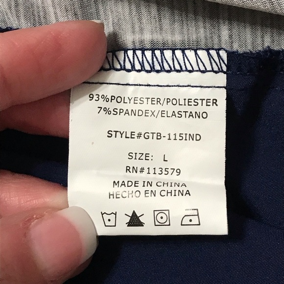 GT PERFORANCE / Blue & Gray Scrub Top Size L - Picture 7 of 10